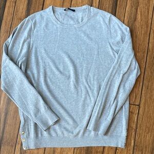Ann Taylor XL/XXL Gray Sweater with Button Accents